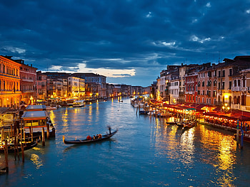 Venice city, Night lights, Canal reflections, Gondola ride HD wallpaper