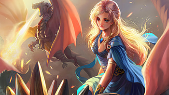 Queen Of Dragons , daenerys-targaryen, game-of-thrones, tv-shows, artist, artwork, digital-art, deviantart HD wallpaper