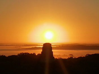 Sunset tour, Full moon revelation, Tikal's magic, Captivating views HD wallpaper