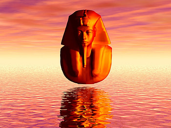 Pharaoh Mask, float, mask, colors, sky, floating, water HD wallpaper