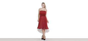 Smile, red dress, Holly Willoughby HD wallpaper