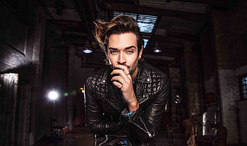 Kris James, English singer, leather jacket HD wallpaper