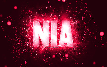Happy Birtay Nia, , pink neon lights, Nia name, creative, Nia Happy Birtay, Nia Birtay, popular american female names, with Nia name, Nia HD wallpaper