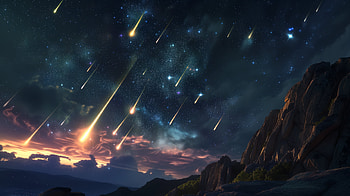 Meteor Shower Splendor, meteor shower, Night Sky, landscape HD wallpaper