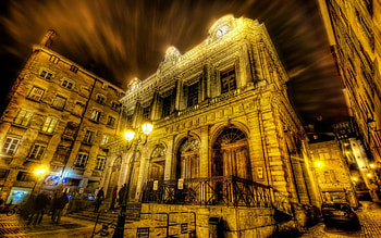 after the opera r, night, opera house, city, steps, alley, r, people HD wallpaper
