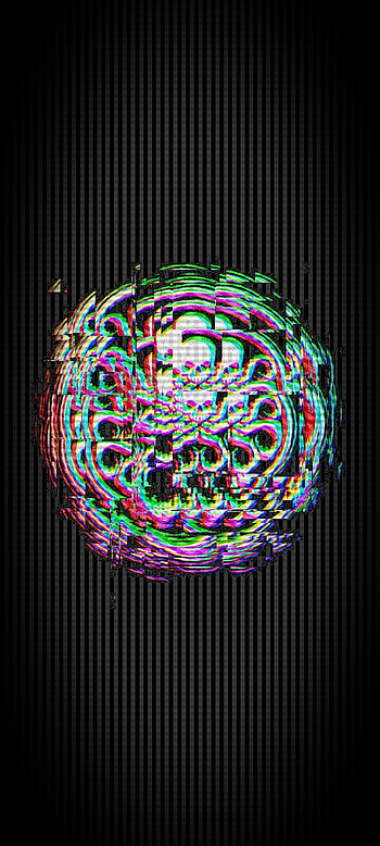 Hydra logo glitch, electric blue, magenta, marvel, hydra logo HD phone wallpaper