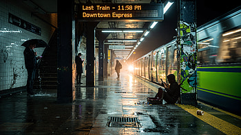 Neon Rain: Last Train - Subway, Subway, Train HD wallpaper