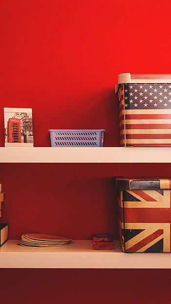 Shelf, Red Wall, Background HD phone wallpaper