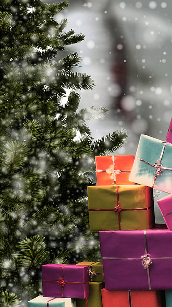Christmas Gifts, Tree, Mobile HD phone wallpaper