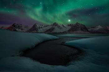 Sea Wall Arctic , northern-lights, aurora, nature HD wallpaper