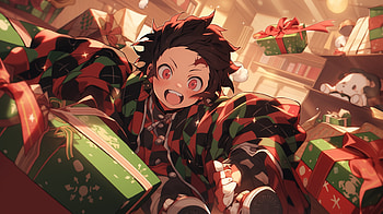 Holiday Tanjiro - Demon Slayer Christmas, Anime, Demon Slayer: Kimetsu no Yaiba, Tanjiro Kamado, Christmas, anime christmas HD wallpaper
