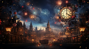 New Year Fireworks Celebration, holiday, New Year HD wallpaper