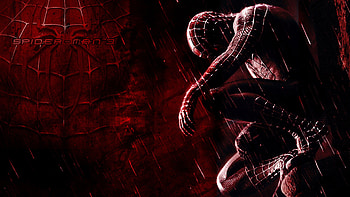 BEST RED DARK RAIN SPIDERMAN SHADOW NIGHT HOLLYWOOD . HD wallpaper
