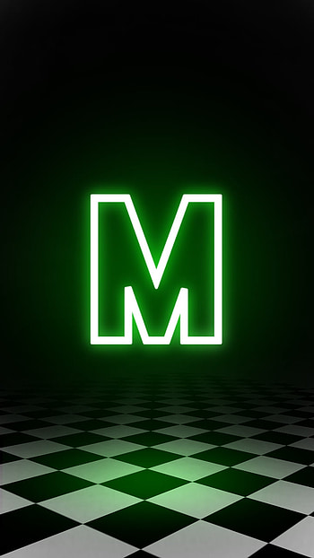 M, magenta, neon HD phone wallpaper