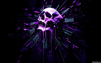 Black And Purple Skull HD wallpaper