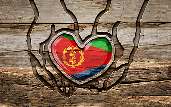 I love Eritrea, , wooden carving hands, Day of Eritrea, Eritrea flag, Flag of Eritrea, Take care Eritrea, creative, Eritrea flag in hand, wood carving, african countries, Eritrea HD wallpaper