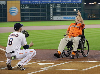 Jed Lowrie and George H. W. Bush, Houston Astros HD wallpaper
