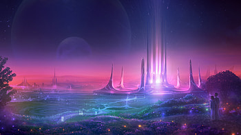 Futuristic Sci-Fi City HD wallpaper