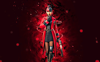 Trenchcoat Kor, , red neon lights, Fortnite Battle Royale, Fortnite characters, Trenchcoat Kor Skin, Fortnite, Trenchcoat Kor Fortnite HD wallpaper