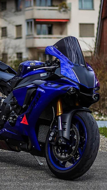 Yamaha Bike, Yamaha Sports Blue Bike HD phone wallpaper