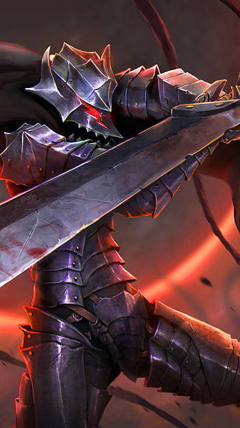 Berserker Armor - Black Swordsman; Guts: Eclipse Blade; Dark Armor, armor, sword, Guts (Berserk), Anime, Berserk HD phone wallpaper