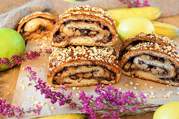Strudel Food, Bananen Nutella Hefeteig Strudel HD wallpaper