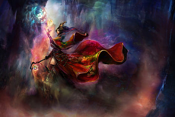 Sorceress In Magic Mist, mist, magic, fantasy, Sorceress HD wallpaper