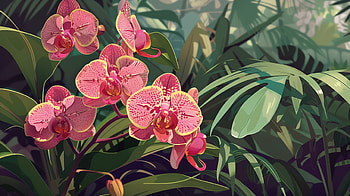 Exotic Orchid Bloom - Lush Floral Background, orchid, flower HD wallpaper