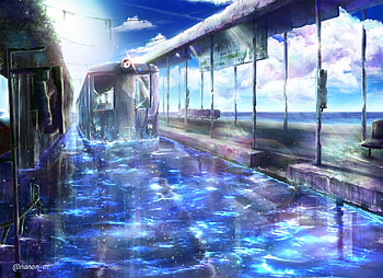 old Town, old, magic, anime, city, , sky, water, cloud HD wallpaper