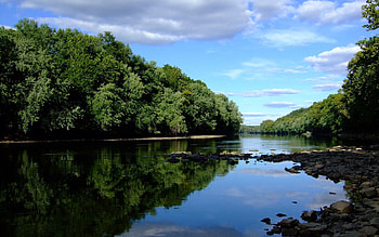 Nature, Rivers, Trees, Stones, Clouds, Summer, Shore, Shores HD wallpaper