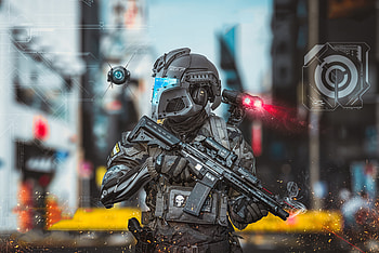 Scifi Police New London , scifi, police, artist, artwork, digital-art, artstation HD wallpaper