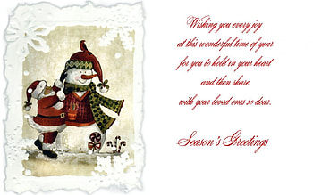 Santa and Snowman , art, illustration, artwork, snowman, occasion, wide screen, holiday, Christmas, santa HD wallpaper