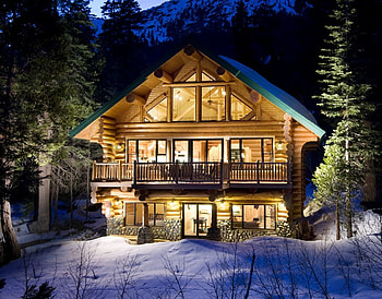 Sybil's Cabin Near Lake Tahoe, Calif., winter, snow, house, retreat, forest, usa HD wallpaper