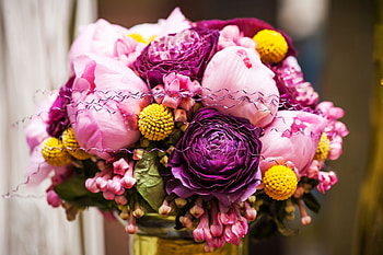 Flowers, still life, vase, bouquet, blossoms HD wallpaper