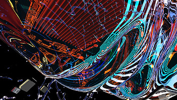 Chiptos X Motherboard Abstract NFT Background Glossy Glass PC Case Background Blood Orange HD wallpaper