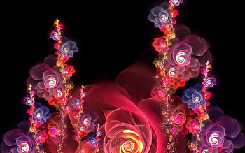 Abstract, Flowers, Bright, Fractal HD wallpaper