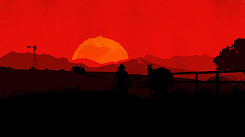 Red Dead Redemption 2 Minimal , red-dead-redemption-2, games, minimalism, minimalist HD wallpaper