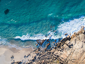 Sea, coast, nature, aerial view HD wallpaper