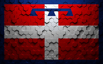 Flag of Piedmont, honeycomb art, Piedmont hexagons flag, Piedmont, 3d hexagons art, Piedmont flag HD wallpaper