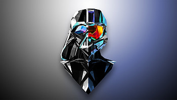 Justin Maller, abstract, low poly, Halo, Darth Vader, Master Chief HD wallpaper