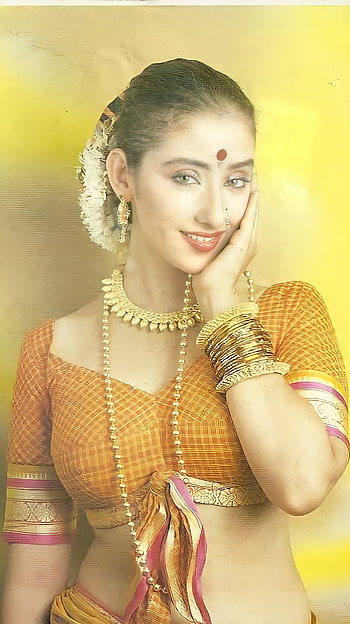 Manisha Koirala, bollywood actress, vintage HD phone wallpaper