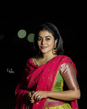 Poorna Kasim, sari, flash graphy HD phone wallpaper