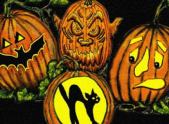 HALLOWEEN , pumpkins, halloween, carved, black, , cat HD wallpaper