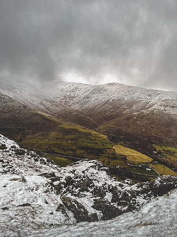 Landscape, Nature, Mountains, Clouds, Snow, Hills HD phone wallpaper