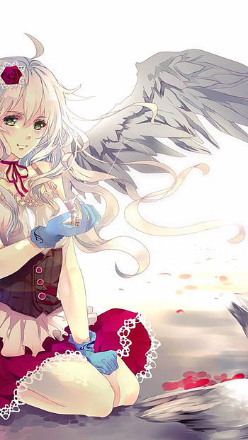Anime angel, wings, Anime, angel HD phone wallpaper