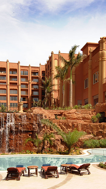 Uganda travels, Serena Uganda hotel, Resort pool, Waterfall HD phone wallpaper