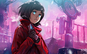 Anime, Winter, Snow, Girl, Cold, Tele HD wallpaper