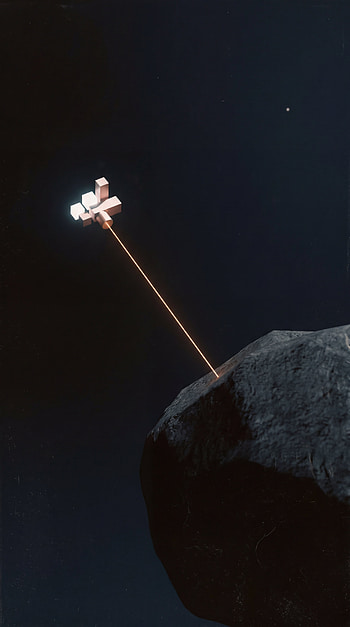 Spacecraft, Asteroid, Laser HD phone wallpaper