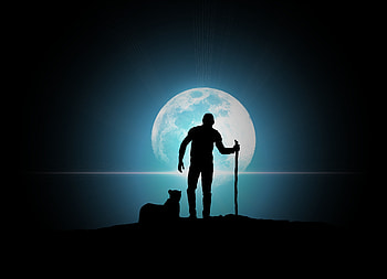 Night, Moon, Vector, Predator, Human, Person, Full Moon HD wallpaper