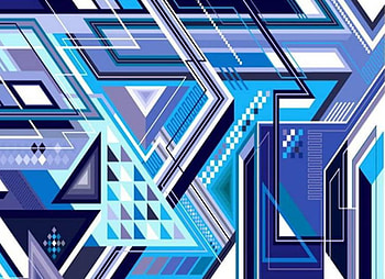 Meshing shapes, blue, purple, shapes HD wallpaper